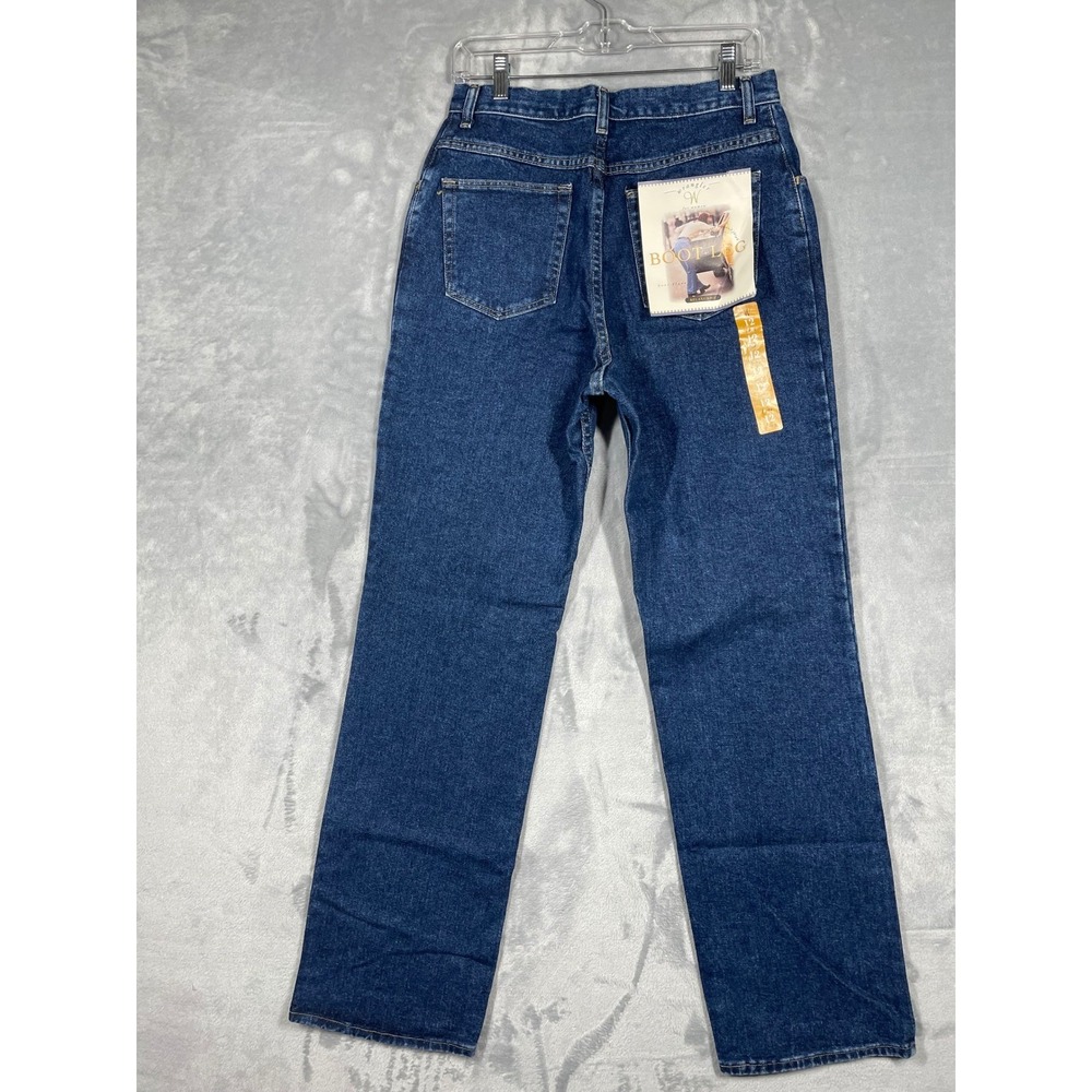 Wrangler for Women Relaxed Fit Bootleg Jeans Dark Wash High Rise 12x34 USA NEW